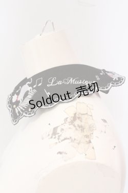 画像2: axes femme POETIQUE / ネコメロディ刺繍付け襟  クロ O-25-04-21-092-AX-ZA-IG-OS