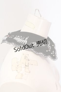 画像3: axes femme POETIQUE / ネコメロディ刺繍付け襟  クロ O-25-04-21-092-AX-ZA-IG-OS
