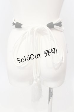 画像3: Drug Honey / チャイナ風 編み込み ロープ ベルト  ホワイト×ブラック O-25-04-21-093-PU-ZA-IG-OS