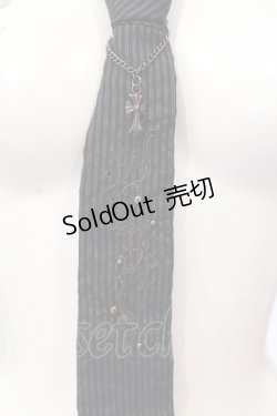 画像2: Ozz Croce / 刺繍ネクタイ  ブラック×グレー O-25-04-21-099-OO-ZA-IG-OS