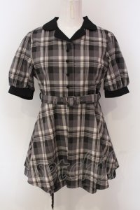 evelyn / チェックロンパース  グレー系 O-25-04-21-002-LO-OP-IG-OS