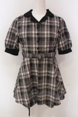 画像1: 【SALE】evelyn / チェックロンパース  グレー系 O-25-04-21-002-LO-OP-IG-ZT239 (1)