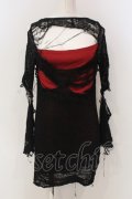 Qutie Frash / レイヤードネットカットソー【旧タグ】  レッド×ブラック O-25-04-21-011-QU-TO-IG-OS