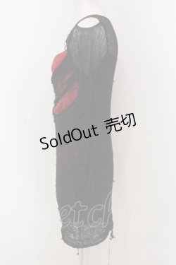 画像2: Qutie Frash / レイヤードネットカットソー【旧タグ】  レッド×ブラック O-25-04-21-011-QU-TO-IG-OS