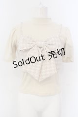 Bubbles / リボンビスチェトップス  ベージュ O-25-04-21-012-CA-TO-IG-OS