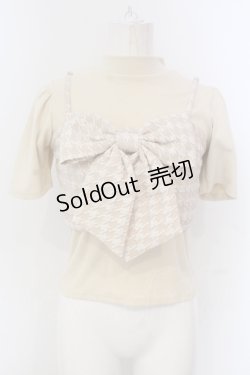 画像1: Bubbles / リボンビスチェトップス  ベージュ O-25-04-21-012-CA-TO-IG-OS