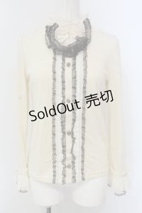 axes femme / ブローチ付ブラウス風プルオーバー M アイボリー O-25-04-21-013-AX-TO-IG-OS