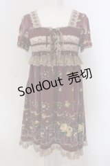 axes femme / カットソー花リース柄チュニ M アカ O-25-04-21-016-AX-OP-IG-OS
