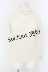axes femme / ネックギャザーインナーカットソー M アイボリー O-25-04-21-019-AX-TO-IG-OS
