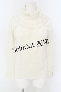 axes femme / ネックギャザーインナーカットソー M アイボリー O-25-04-21-019-AX-TO-IG-OS