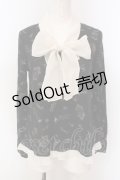 axes femme / 総パリ柄ボータイプルオーバー M クロ×アイボリー O-25-04-21-021-AX-TO-IG-OS