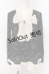 axes femme / 総パリ柄ボータイプルオーバー M クロ×アイボリー O-25-04-21-021-AX-TO-IG-OS