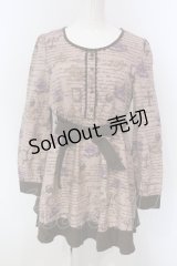 Ank Rouge / スウェード切り替えノーカラーワンピース  ピンク O-25-04-21-022-CA-OP-IG-ZT165