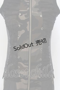 画像2: Qutie Frash / カモフラオールインワン  ブラック×カーキ系 O-25-04-21-003-QU-OP-IG-OS