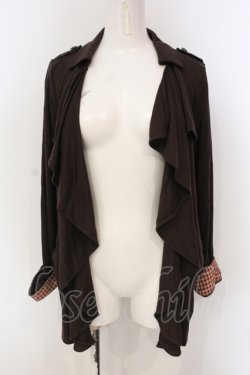 画像1: axes femme / ラッフルトッパーカーディガン M ブラック O-25-04-21-025-AX-TO-IG-OS