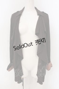 画像1: axes femme / ラッフルトッパーカーディガン M ブラック O-25-04-21-025-AX-TO-IG-OS