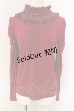 画像1: axes femme / プリーツネックインナーカットソー  アカ O-25-04-21-026-AX-TO-IG-OS