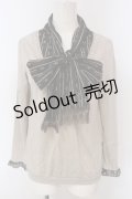 axes femme / ボウタイプルオーバー M ベージュ×ブラウン O-25-04-21-027-AX-TO-IG-OS