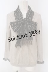 axes femme / ボウタイプルオーバー M ベージュ×ブラウン O-25-04-21-027-AX-TO-IG-OS