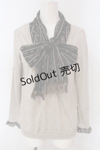 axes femme / ボウタイプルオーバー M ベージュ×ブラウン O-25-04-21-027-AX-TO-IG-OS