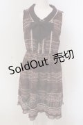 axes femme / 音符柄ノースリーブワンピース M ワイン O-25-04-21-028-AX-OP-IG-OS