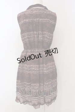 画像3: axes femme / 音符柄ノースリーブワンピース M ワイン O-25-04-21-028-AX-OP-IG-OS