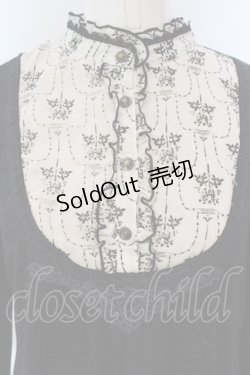 画像2: axes femme / プリントブロッキングチュニック  アイボリー×クロ O-25-04-21-029-AX-OP-IG-OS
