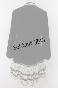 画像3: axes femme / プリントブロッキングチュニック  アイボリー×クロ O-25-04-21-029-AX-OP-IG-OS