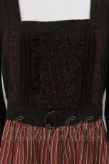 画像2: 【SALE】axes femme / ニット切替ストライプワンピース  ブラウン×アカ O-25-04-21-030-AX-OP-IG-ZT304 (2)