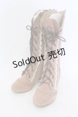 axes femme / スゥェードスカラップブーツ L ピンクベージュ O-25-04-22-022-AX-SH-IG-OS