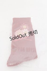 PINK HOUSE / ひな菊コサージュ柄ソックス  アカ O-25-05-27-1014-LO-ZA-IG-ZT