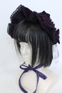 axes femme kawaii / ベルベットドールハーフボンネット  パープル O-25-04-22-036-AX-AC-OW-OS