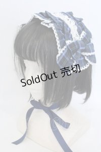 axes femme kawaii / タータンチェックヘッドドレス  ブルー O-25-04-22-038-AX-AC-OW-OS