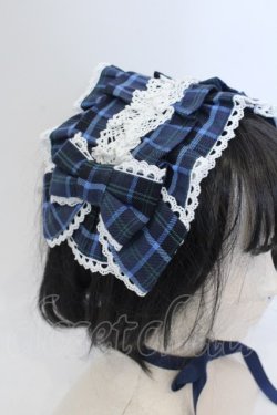 画像2: axes femme kawaii / タータンチェックヘッドドレス  ブルー O-25-04-22-038-AX-AC-OW-OS