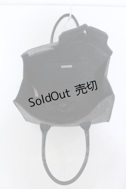 画像3: axes femme / ポーチつき刺繍入りフェルトバッグ  グレー O-25-04-22-007-AX-BG-IG-ZT087