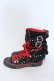 画像2: YOSUKE / スタッズハイカットスニーカー 24cm ブラック×レッド O-25-04-22-016-PU-SH-IG-OS (2)