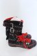 画像4: YOSUKE / スタッズハイカットスニーカー 24cm ブラック×レッド O-25-04-22-016-PU-SH-IG-OS
