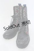 YOSUKE / トランプ柄ブーツ 23.5cm ブラック O-25-04-22-019-PU-SH-IG-ZT-K002