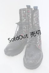 YOSUKE / トランプ柄ブーツ 23.5cm ブラック O-25-04-22-019-PU-SH-IG-ZT-K002