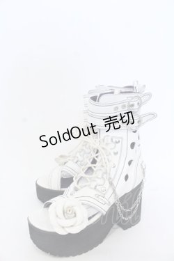 画像2: YOSUKE / 編み上げブーツサンダル  ホワイト O-25-04-22-020-PU-SH-IG-ZT346