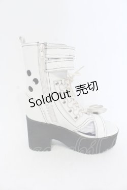 画像5: YOSUKE / 編み上げブーツサンダル  ホワイト O-25-04-22-020-PU-SH-IG-ZT346