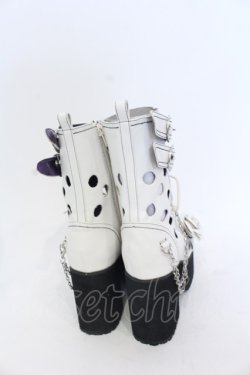 画像6: YOSUKE / 編み上げブーツサンダル  ホワイト O-25-04-22-020-PU-SH-IG-ZT346