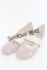 axes femme / バンド付き刺繍シューズ L ピンク O-25-04-22-021-AX-SH-IG-OS