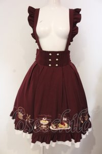 Amavel / 喫茶アマベルのランチセットエプロンスカート(ミドル丈)【エプロン欠品】  ボルドー O-25-04-24-026-CA-SK-IG-OS
