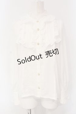 画像1: axes femme kawaii / スタンド襟フリルブラウス  シロ O-25-04-24-033-AX-BL-IG-OS