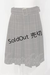 axes femme / ボックスプリーツミドルスカート  ブラウン O-25-04-24-034-AX-SK-IG-OS