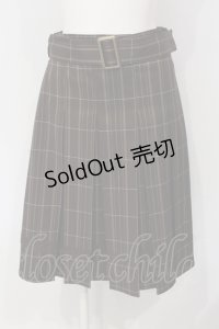 axes femme / ボックスプリーツミドルスカート  ブラウン O-25-04-24-034-AX-SK-IG-OS