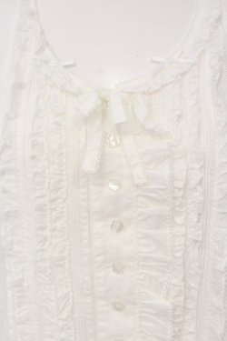 画像2: PINK HOUSE / リボンいっぱいフリルベスト  シロ O-25-04-24-039-LO-TO-IG-OS