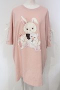 Secret Honey / レースアップうさぎBIG Tシャツ  ピンク O-25-04-24-040-CA-TO-IG-OS
