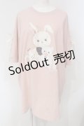 Secret Honey / レースアップうさぎBIG Tシャツ  ピンク O-25-04-24-040-CA-TO-IG-OS
